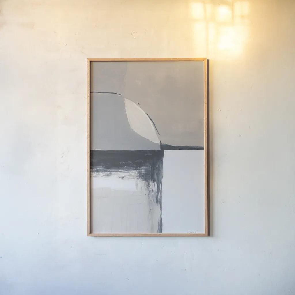 Overlay I Blue by Danhui Nai. shown as a paper print in a natural frame. Available as a archival giclee rolled canvas, fine art paper, or poster print. SKU 77353h.