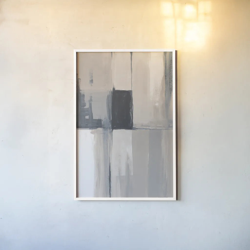 Overlay II Blue by Danhui Nai. shown as a paper print in a white frame. Available as a archival giclee rolled canvas, fine art paper, or poster print. SKU 77354h.
