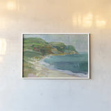 Painterly Beach by Danhui Nai. shown as a paper print in a white frame. Available as a archival giclee rolled canvas, fine art paper, or poster print. SKU 100556i.