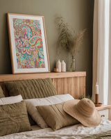 Paisley Galore by Danhui Nai. shown as a paper print in a natural frame. Available as a archival giclee rolled canvas, fine art paper, or poster print. SKU 55649h.