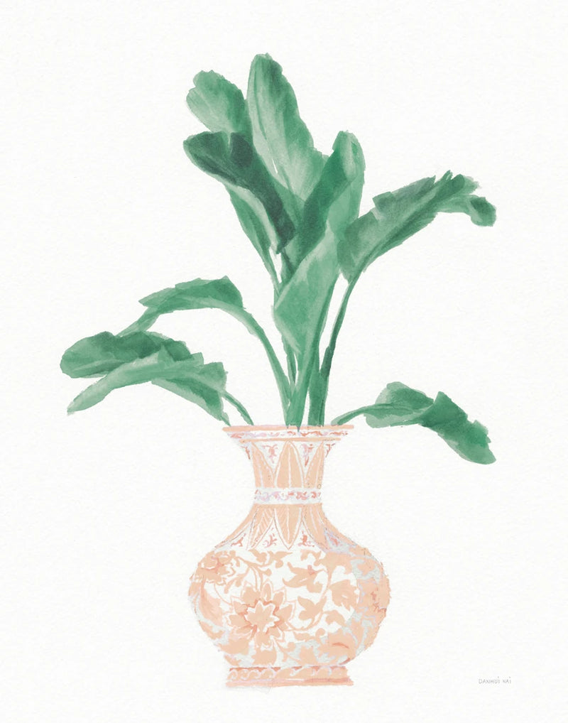 Palm Chinoiserie I Pink Green v2 by Danhui Nai