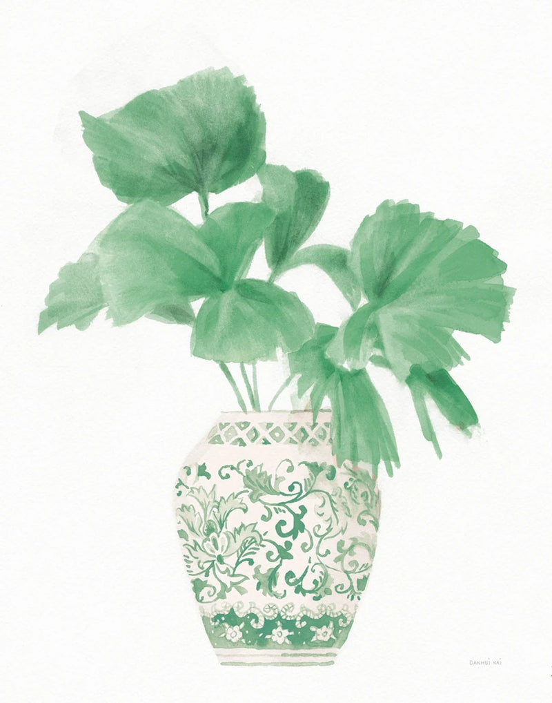 Palm Chinoiserie IV Pink Green by Danhui Nai