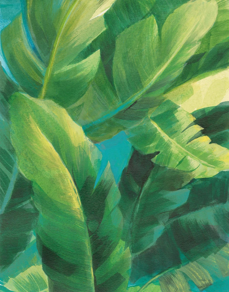 Palm of the Tropics II Teal Gold Crop by Danhui Nai