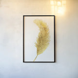 Palms of the Tropics IV Gold by Danhui Nai. shown as a paper print in a black flame. Available as a archival giclee rolled canvas, fine art paper, or poster print. SKU 65139h.
