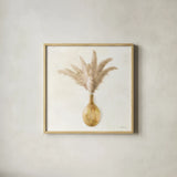 Pampas on Cream by Danhui Nai. Shown in a natural wood glass frame for a timeless modern aesthetic. Available as an archival giclee rolled canvas, fine art paper, or poster print. SKU 75536a.