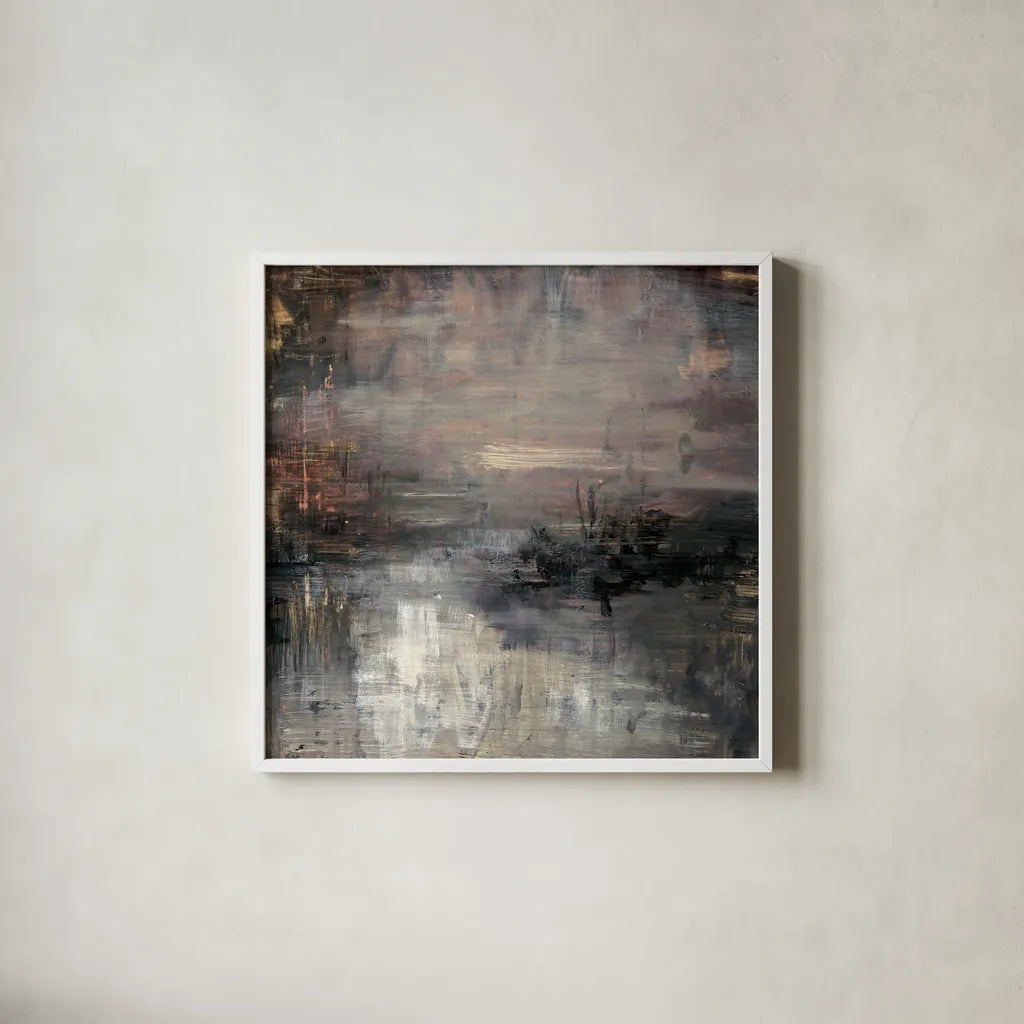 Panorama by Danhui Nai. Shown in a crisp white glass frame for a clean and minimalist style. Available as an archival giclee rolled canvas, fine art paper, or poster print. SKU 98044a.