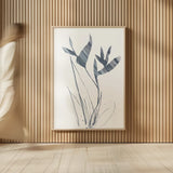 Paradise I Blue by Danhui Nai. shown as over sized large wall art. Available as an archival giclee rolled canvas, fine art paper, or poster print. SKU 86256h.