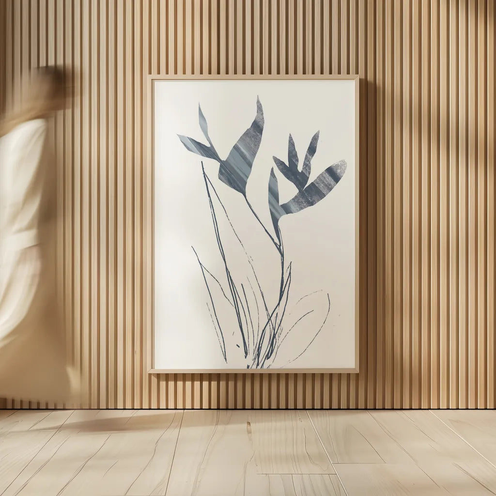 Paradise I Blue by Danhui Nai. shown as over sized large wall art. Available as an archival giclee rolled canvas, fine art paper, or poster print. SKU 86256h.