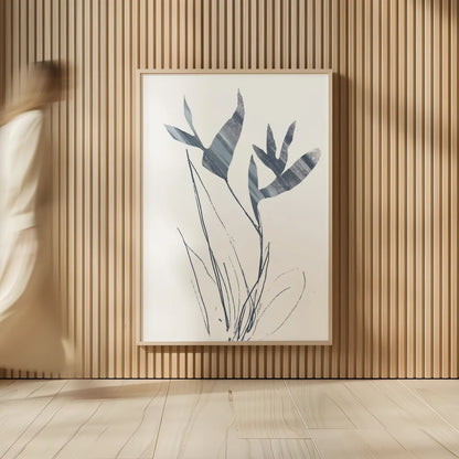 Paradise I Blue by Danhui Nai. shown as over sized large wall art. Available as an archival giclee rolled canvas, fine art paper, or poster print. SKU 86256h.