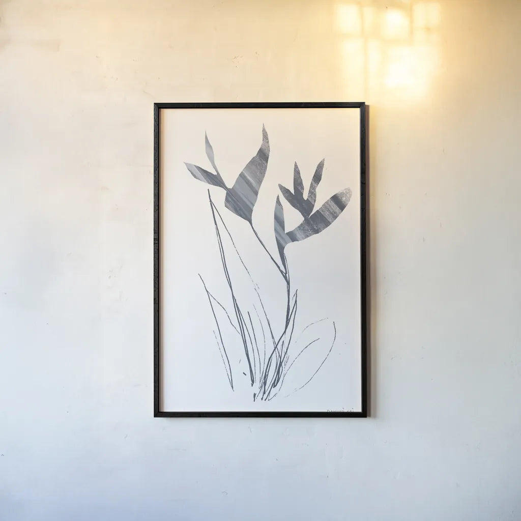 Paradise I Blue by Danhui Nai. shown as a paper print in a black flame. Available as a archival giclee rolled canvas, fine art paper, or poster print. SKU 86256h.