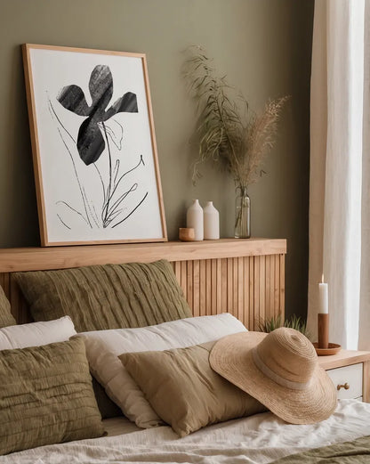 Paradise II by Danhui Nai. shown as a paper print in a natural frame. Available as a archival giclee rolled canvas, fine art paper, or poster print. SKU 85194h.