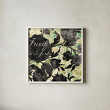 Paris Bloom I by Danhui Nai. Shown in a crisp white glass frame for a clean and minimalist style. Available as an archival giclee rolled canvas, fine art paper, or poster print. SKU 10498a.