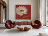 Paris Blossom I by Danhui Nai. Shown as extra-large giant wall art in a modern living room. Available as an archival giclee rolled canvas, fine art paper, or poster print. SKU 1401a.