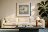 Paris Blossom I Gray by Danhui Nai. Displayed in a glass frame with matte in a clean modern living room. Available as an archival giclee rolled canvas, fine art paper, or poster print. SKU 88146a.