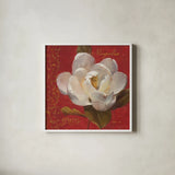 Paris Blossom III by Danhui Nai. Shown in a crisp white glass frame for a clean and minimalist style. Available as an archival giclee rolled canvas, fine art paper, or poster print. SKU 1403a.