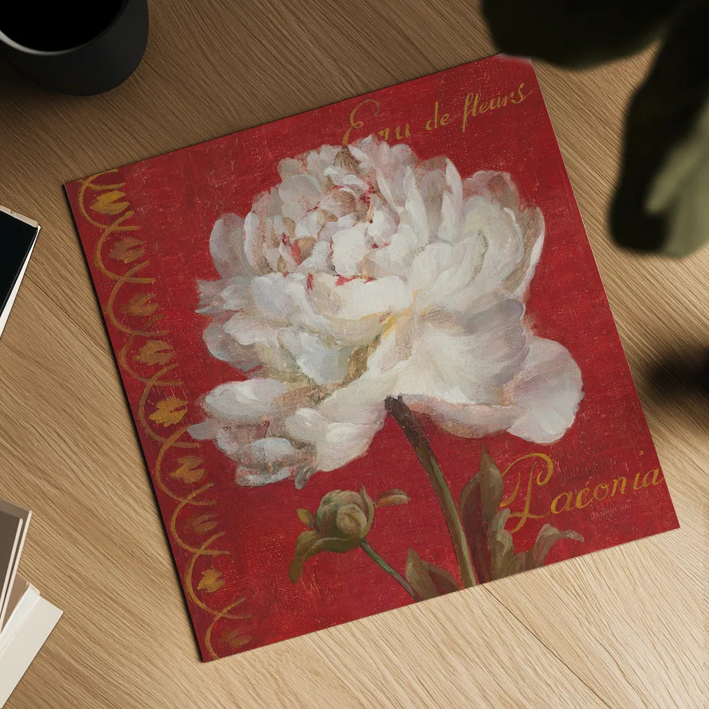 Paris Blossom IV by Danhui Nai. Shown as a detailed flat fine art print, highlighting archival giclee quality. Available as an archival giclee rolled canvas, fine art paper, or poster print. SKU 1404a.