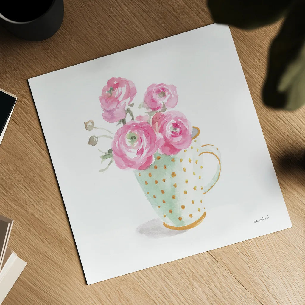 Paris Delight II by Danhui Nai. Shown as a detailed flat fine art print, highlighting archival giclee quality. Available as an archival giclee rolled canvas, fine art paper, or poster print. SKU 70639a.