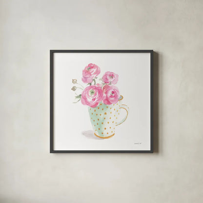 Paris Delight II by Danhui Nai. Shown in a sleek black glass frame for a contemporary gallery look. Available as an archival giclee rolled canvas, fine art paper, or poster print. SKU 70639a.