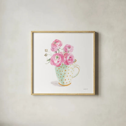 Paris Delight II by Danhui Nai. Shown in a natural wood glass frame for a timeless modern aesthetic. Available as an archival giclee rolled canvas, fine art paper, or poster print. SKU 70639a.