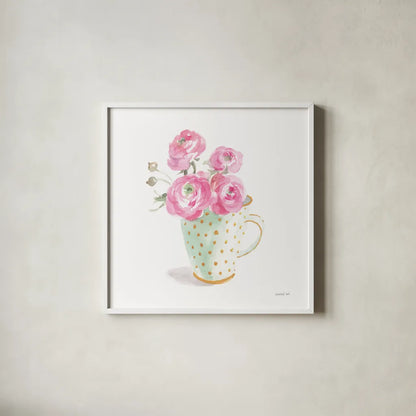 Paris Delight II by Danhui Nai. Shown in a crisp white glass frame for a clean and minimalist style. Available as an archival giclee rolled canvas, fine art paper, or poster print. SKU 70639a.