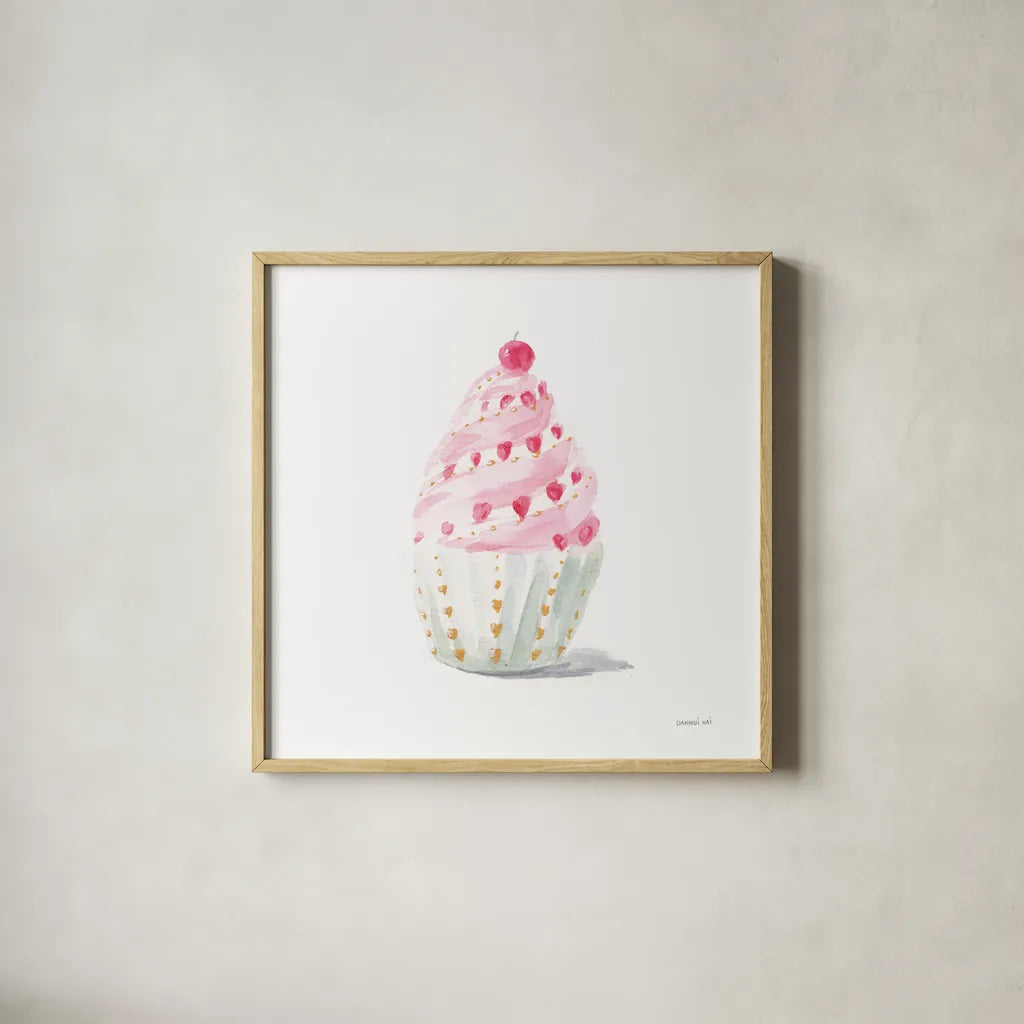 Paris Delight III by Danhui Nai. Shown in a natural wood glass frame for a timeless modern aesthetic. Available as an archival giclee rolled canvas, fine art paper, or poster print. SKU 70640a.