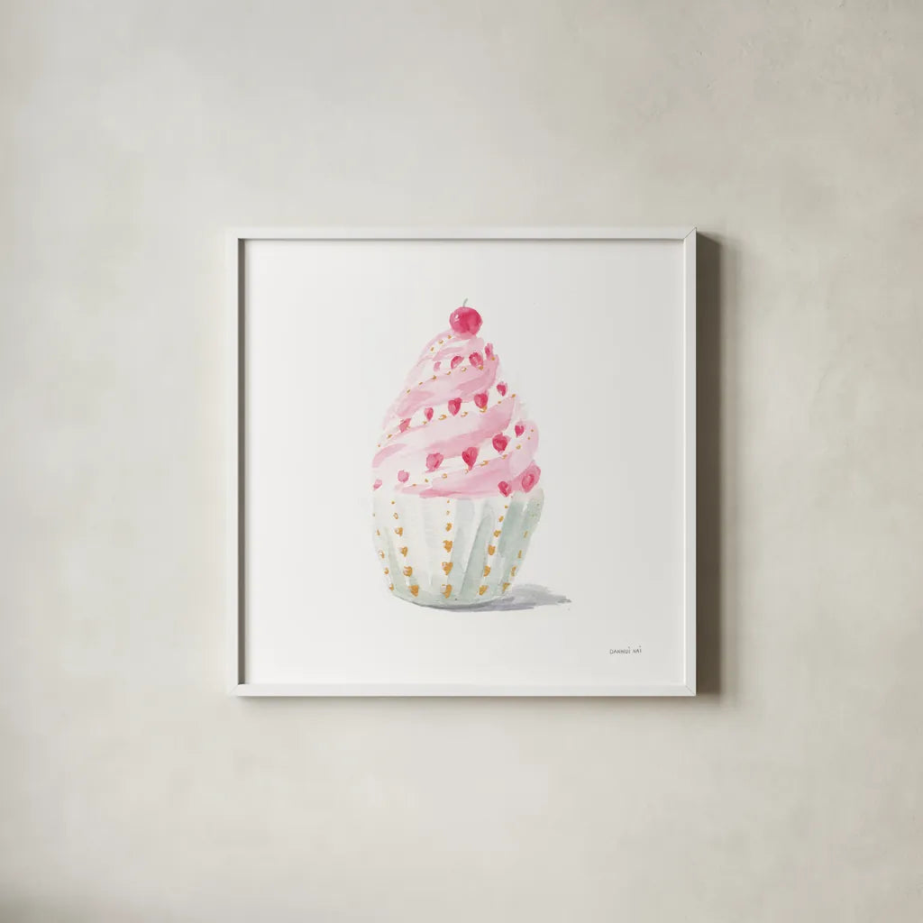 Paris Delight III by Danhui Nai. Shown in a crisp white glass frame for a clean and minimalist style. Available as an archival giclee rolled canvas, fine art paper, or poster print. SKU 70640a.