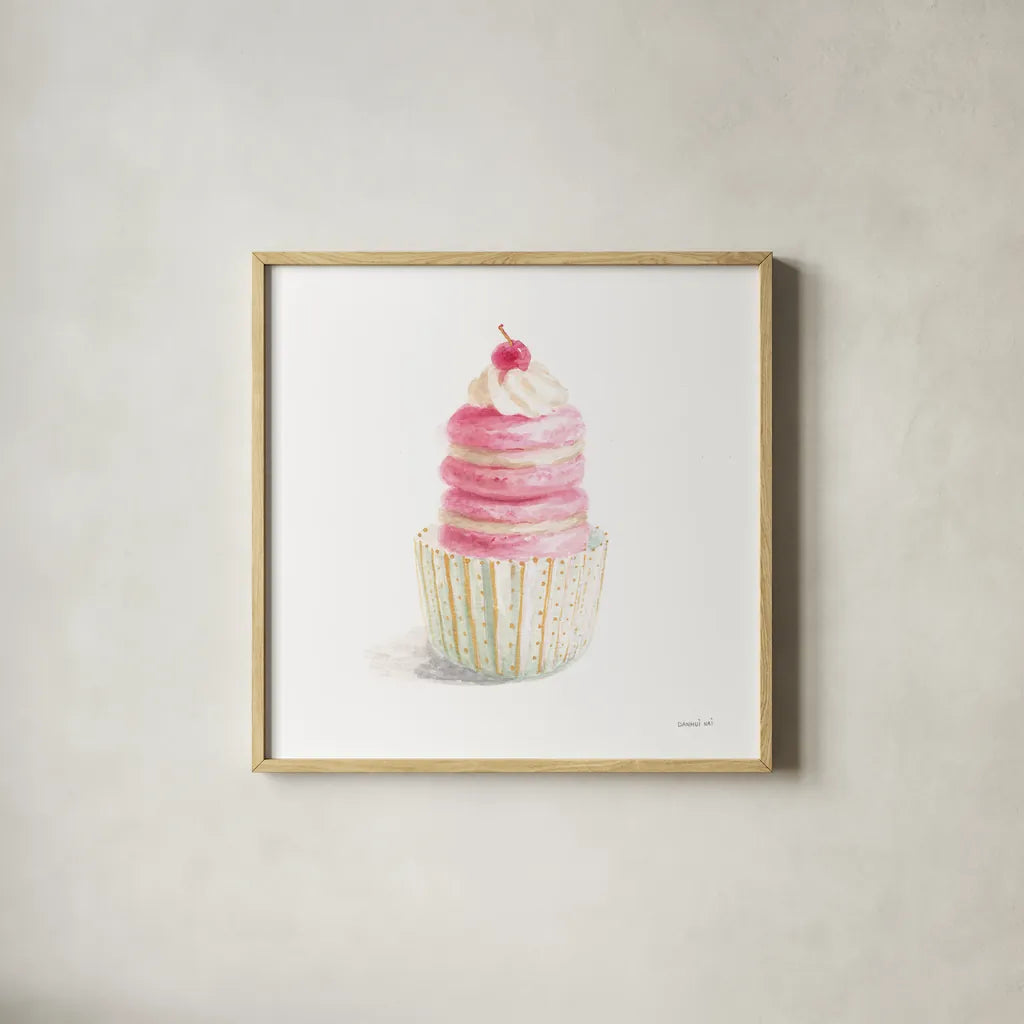 Paris Delight IV by Danhui Nai. Shown in a natural wood glass frame for a timeless modern aesthetic. Available as an archival giclee rolled canvas, fine art paper, or poster print. SKU 70641a.