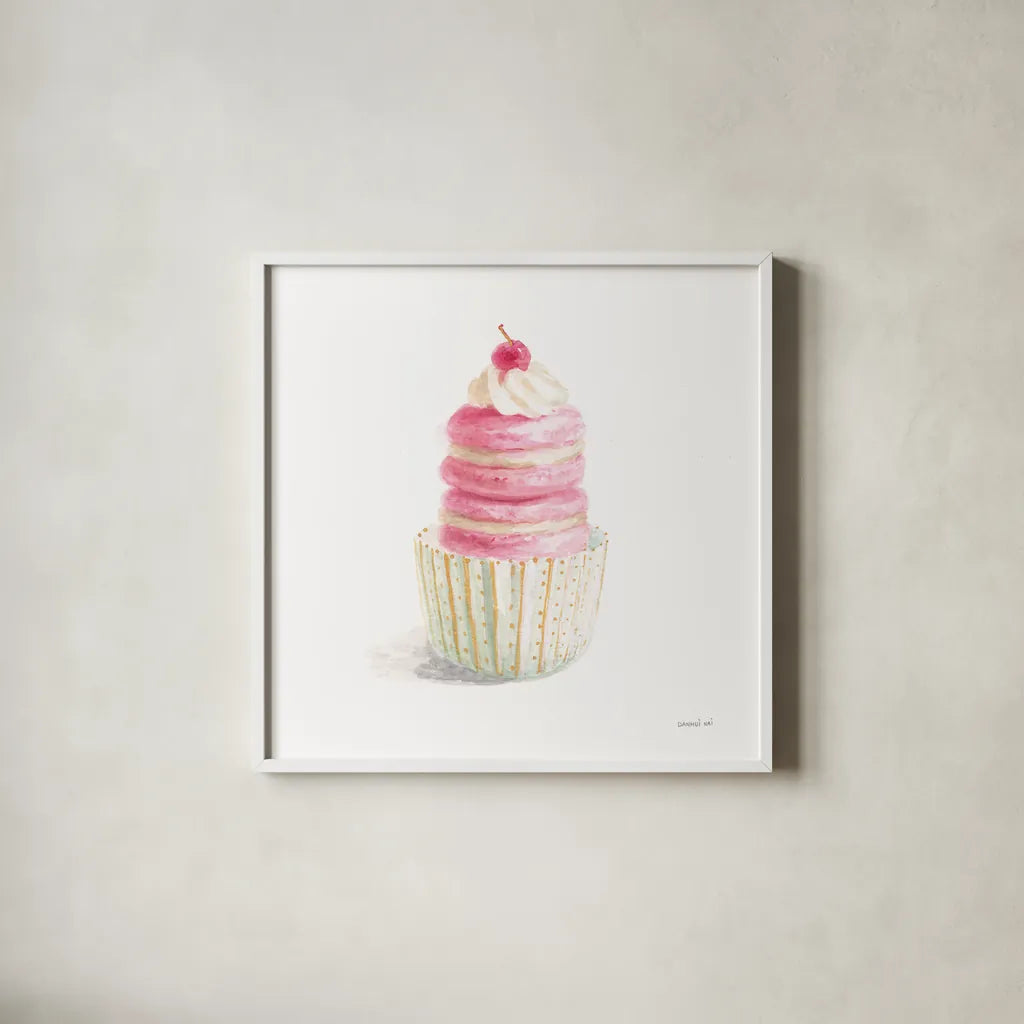 Paris Delight IV by Danhui Nai. Shown in a crisp white glass frame for a clean and minimalist style. Available as an archival giclee rolled canvas, fine art paper, or poster print. SKU 70641a.