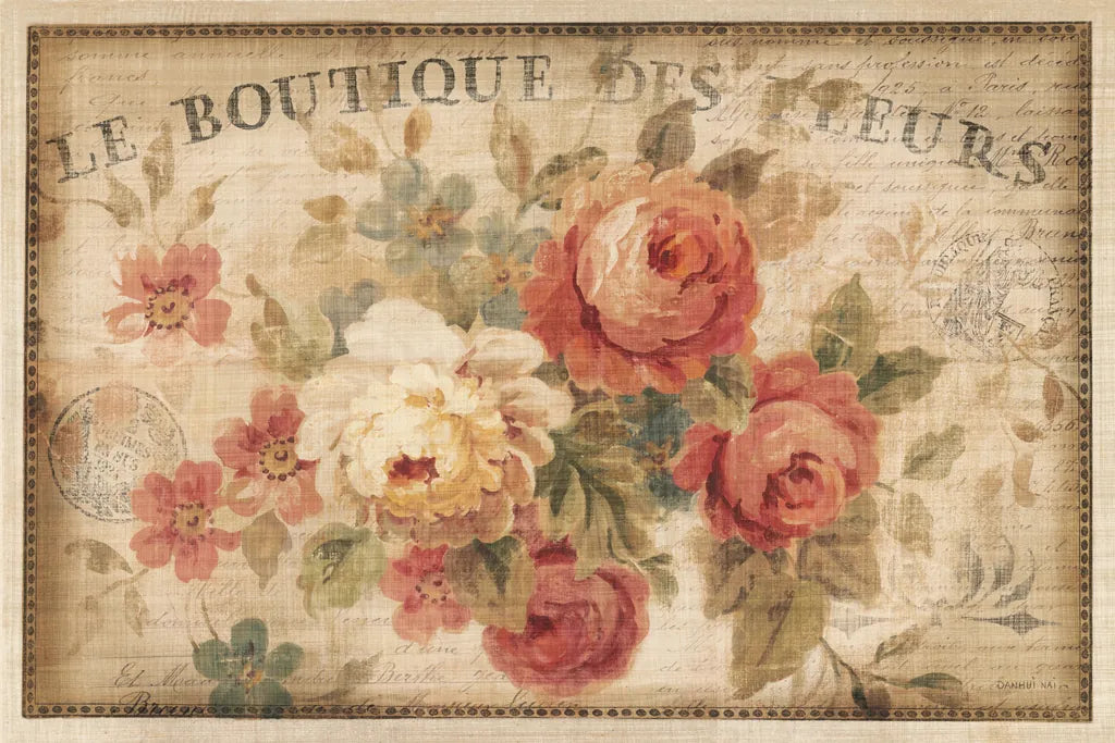 Parisian Flowers III by Danhui Nai. SKU 13720i. Archival Giclee Fine art print for wall decor.