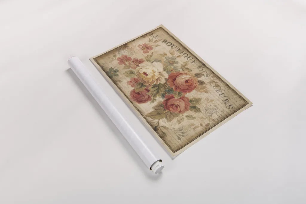 Parisian Flowers III by Danhui Nai. shown as a rolled paper print. Available as archival giclee rolled canvas, fine art paper, or poster print. SKU 13720i.