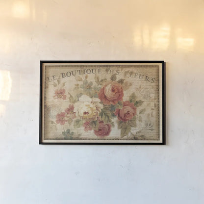 Parisian Flowers III by Danhui Nai. shown as a paper print in a black flame. Available as a archival giclee rolled canvas, fine art paper, or poster print. SKU 13720i.