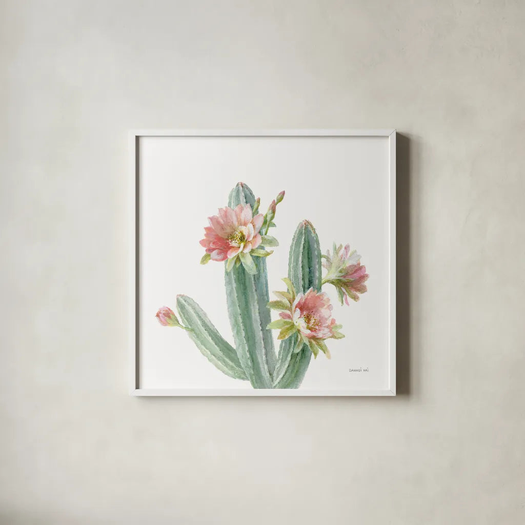 Pastel Desert III by Danhui Nai. Shown in a crisp white glass frame for a clean and minimalist style. Available as an archival giclee rolled canvas, fine art paper, or poster print. SKU 76338a.