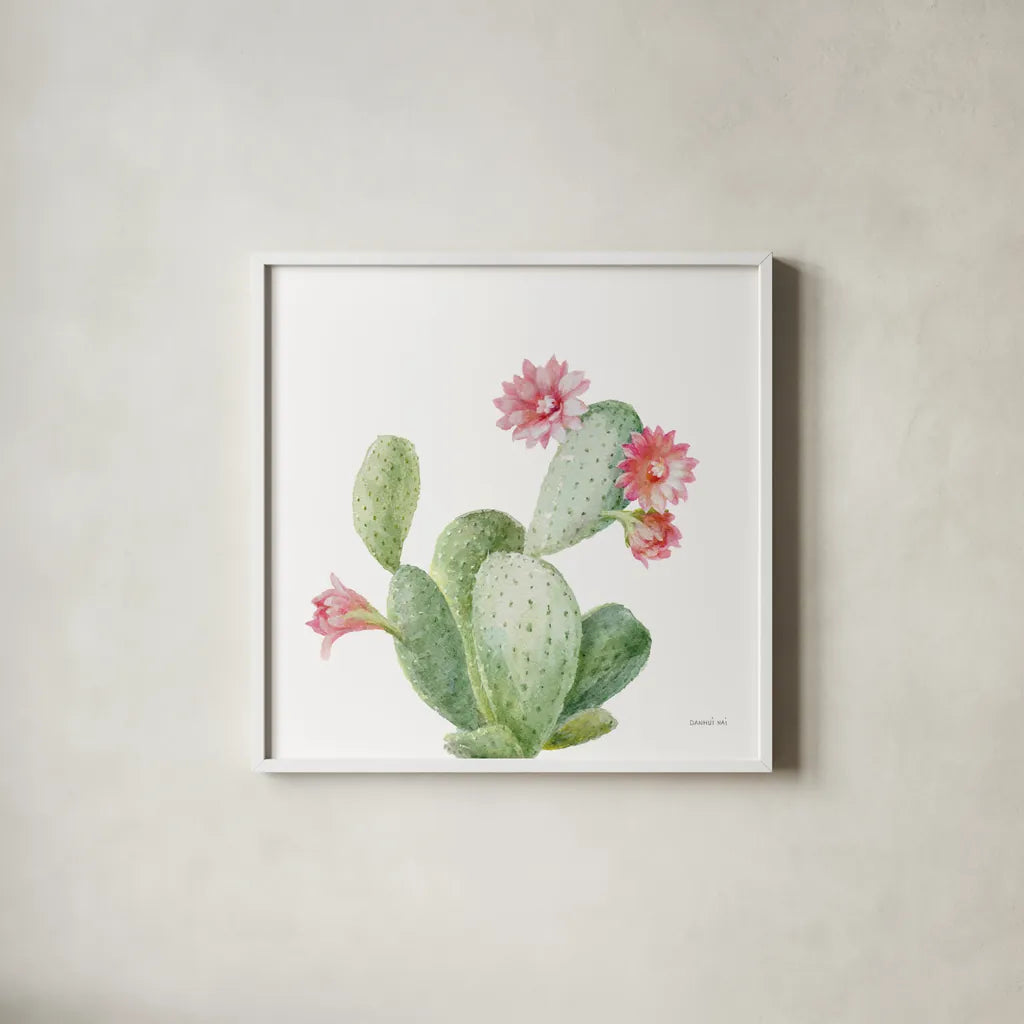 Pastel Desert IV by Danhui Nai. Shown in a crisp white glass frame for a clean and minimalist style. Available as an archival giclee rolled canvas, fine art paper, or poster print. SKU 76339a.