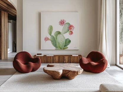 Pastel Desert IV by Danhui Nai. Shown as extra-large giant wall art in a modern living room. Available as an archival giclee rolled canvas, fine art paper, or poster print. SKU 76339a.