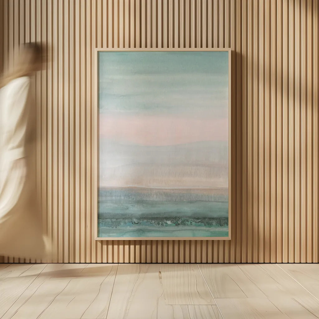 Pastel Seascape by Danhui Nai. shown as over sized large wall art. Available as an archival giclee rolled canvas, fine art paper, or poster print. SKU 64057h.