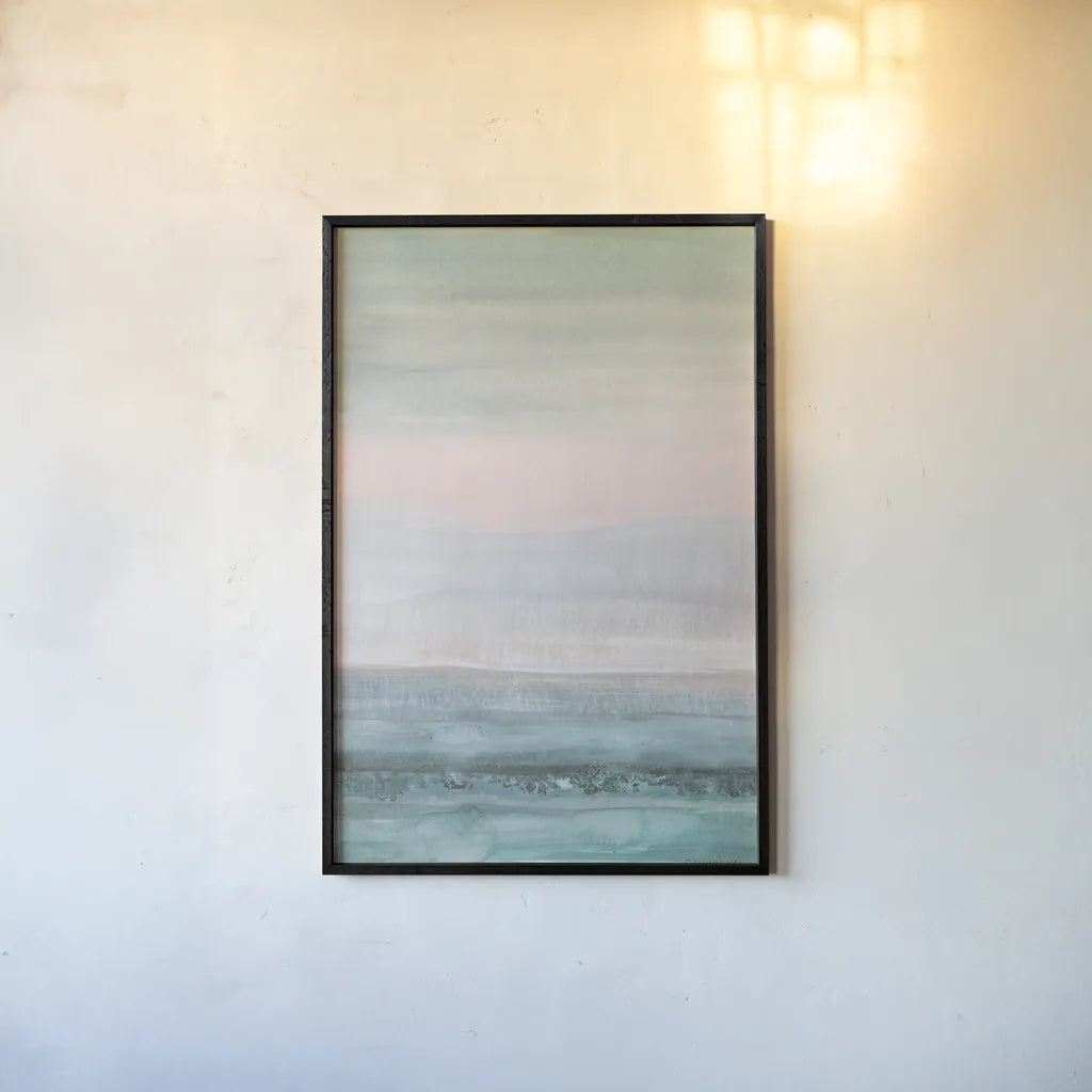 Pastel Seascape by Danhui Nai. shown as a paper print in a black flame. Available as a archival giclee rolled canvas, fine art paper, or poster print. SKU 64057h.