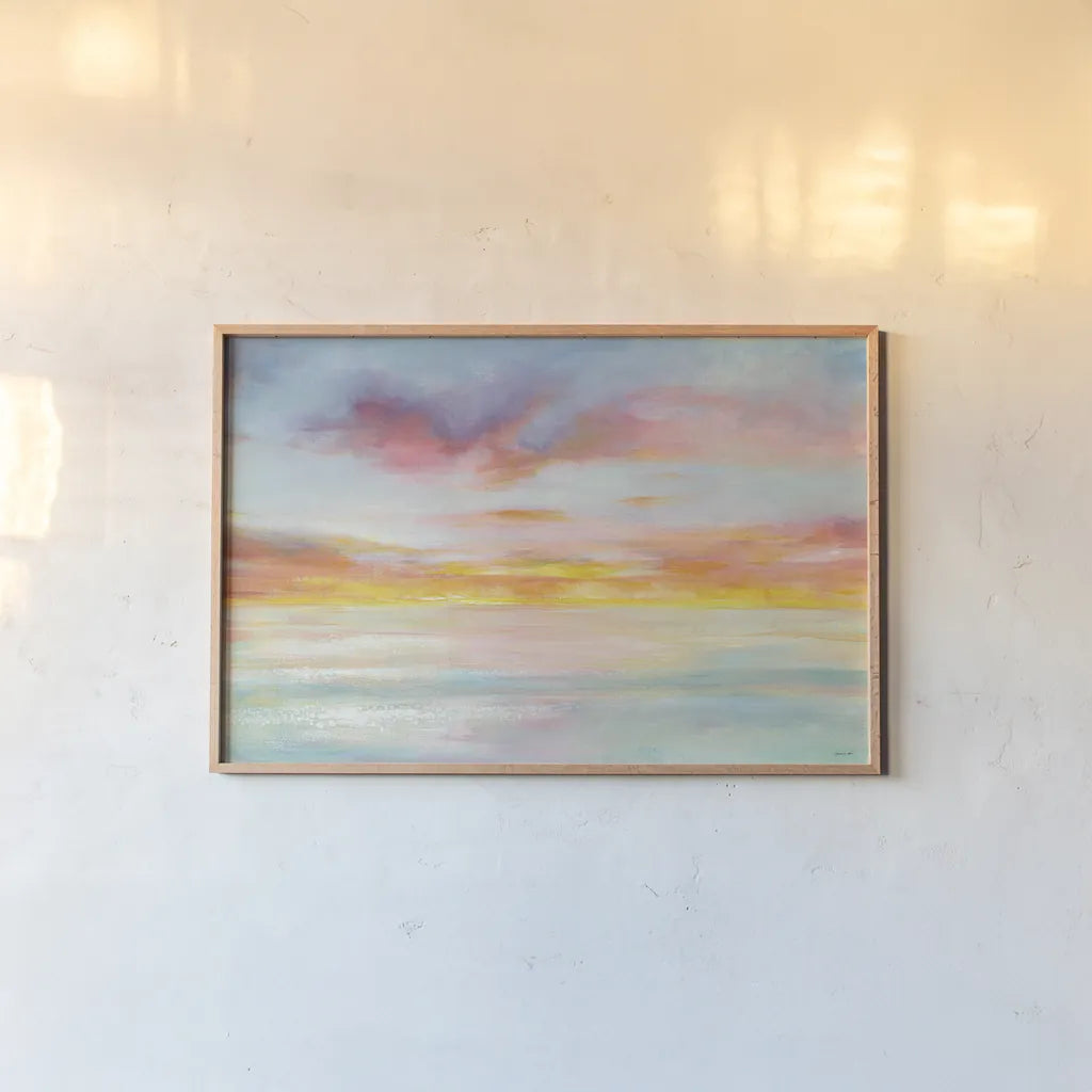 Pastel Sky by Danhui Nai. shown as a paper print in a natural frame. Available as a archival giclee rolled canvas, fine art paper, or poster print. SKU 24694i.