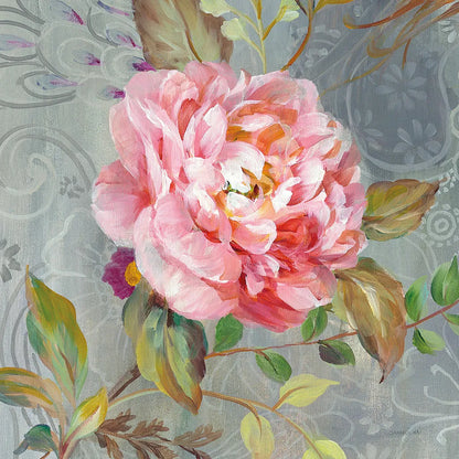Peonies and Paisley II by Danhui Nai. SKU 30627a. Archival Giclee Fine art print for wall decor.
