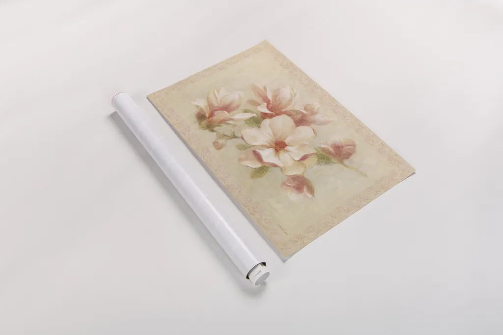 Pink Magnolia by Danhui Nai. shown as a rolled paper print. Available as archival giclee rolled canvas, fine art paper, or poster print. SKU 5243i.