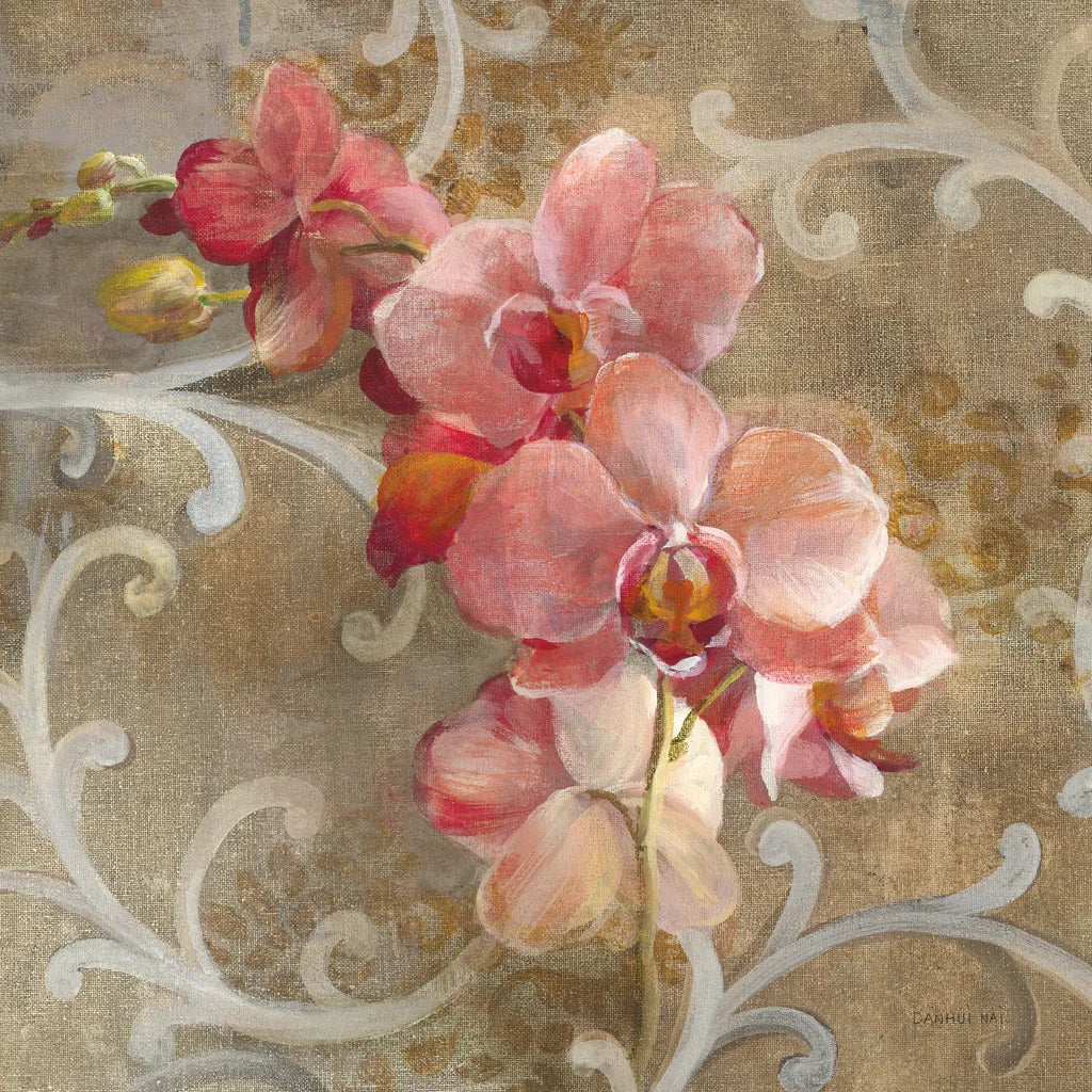 Pink Orchid by Danhui Nai. SKU 93199a. Archival Giclee Fine art print for wall decor.