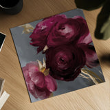 Plum Ranculus by Danhui Nai. Shown as a detailed flat fine art print, highlighting archival giclee quality. Available as an archival giclee rolled canvas, fine art paper, or poster print. SKU 96458a.