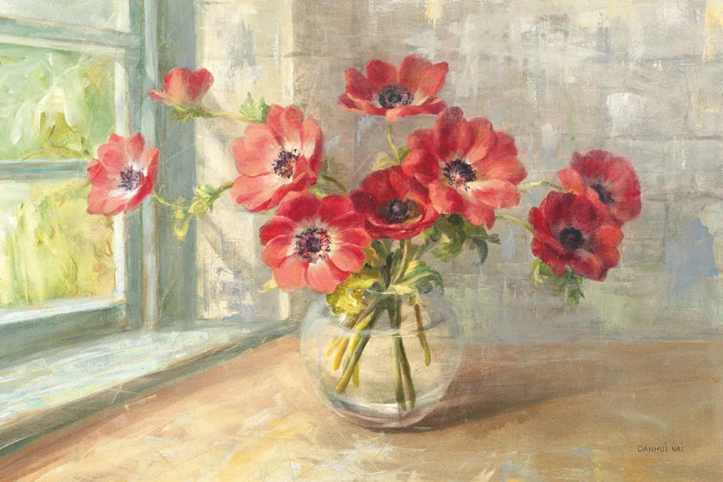 Poppies in the Sunlight by Danhui Nai. SKU 93163i. Archival Giclee Fine art print for wall decor.