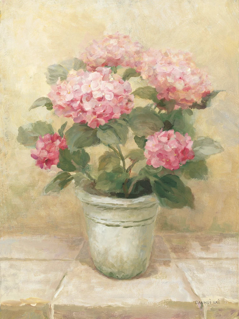 Pot of Pink Hydrangea by Danhui Nai