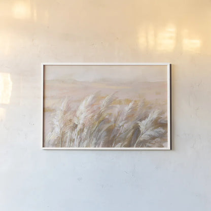 Prairie Grasses by Danhui Nai. shown as a paper print in a white frame. Available as a archival giclee rolled canvas, fine art paper, or poster print. SKU 70642i.