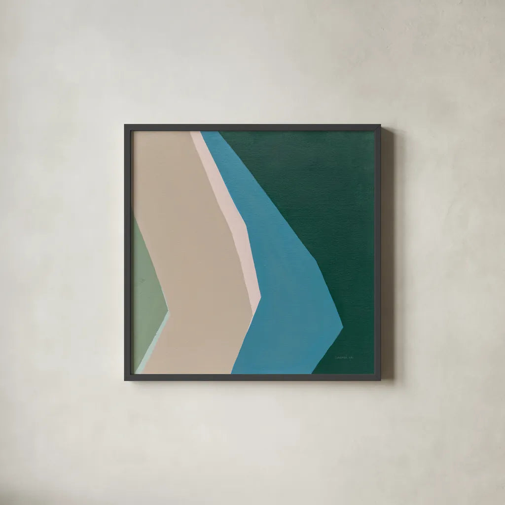 Prismatic by Danhui Nai. Shown in a sleek black glass frame for a contemporary gallery look. Available as an archival giclee rolled canvas, fine art paper, or poster print. SKU 85833a.
