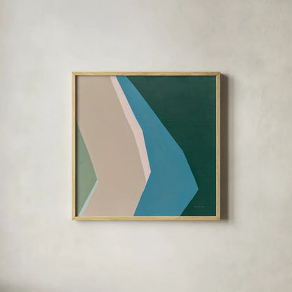 Prismatic by Danhui Nai. Shown in a natural wood glass frame for a timeless modern aesthetic. Available as an archival giclee rolled canvas, fine art paper, or poster print. SKU 85833a.