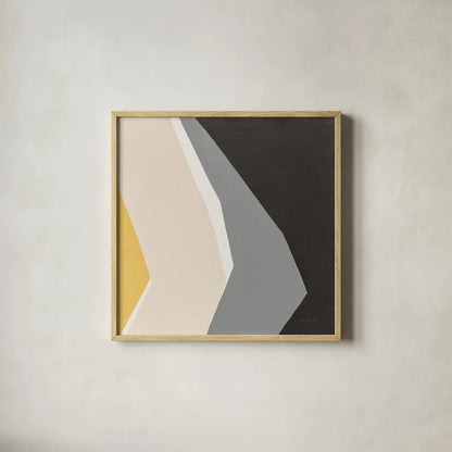 Prismatic Yellow by Danhui Nai. Shown in a natural wood glass frame for a timeless modern aesthetic. Available as an archival giclee rolled canvas, fine art paper, or poster print. SKU 88105a.