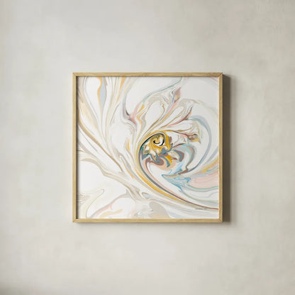 Psychedelic Neutral I by Danhui Nai. Shown in a natural wood glass frame for a timeless modern aesthetic. Available as an archival giclee rolled canvas, fine art paper, or poster print. SKU 84426a.