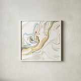 Psychedelic Neutral II by Danhui Nai. Shown in a crisp white glass frame for a clean and minimalist style. Available as an archival giclee rolled canvas, fine art paper, or poster print. SKU 84427a.