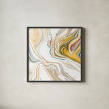 Psychedelic Neutral III by Danhui Nai. Shown in a sleek black glass frame for a contemporary gallery look. Available as an archival giclee rolled canvas, fine art paper, or poster print. SKU 84428a.